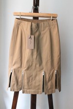 Alaïa jupe en coton beige/marron neuve avec étiquette taille 34