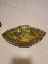 Rare Boite Biscuits en Tôle Lithographiée Collection Huntley & Palmers Scène...