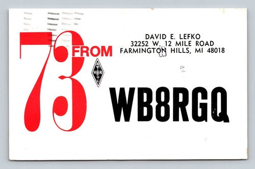 Ham radio qsl - qsl/qso, wb8rgq