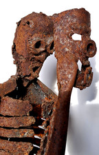 HALLOWEEN ! Sculpture "diabolique" FER FORGE Allégorie de la vie et de la mort ?