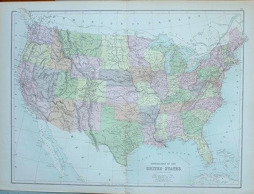 1890 ancien carte états - 1890,