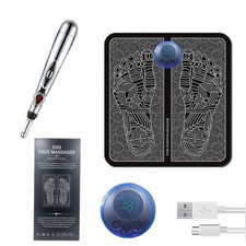 Tapis massage pied électrique EMS 19 niveaux d'intensité avec stylo de massage