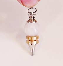 * PENDULE MICRO VIBRATOIRE EN QUARTZ ROSE 2 PLATEAUX  RADIESTHESIE ESOTERISME  