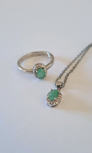 Set émeraude bague - , et