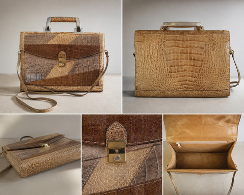 Sac vintage cuir façon - cuir,