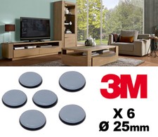 6 Patins Glisseurs 25mm Téflon pour déplacement protection meubles glissants 3M