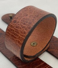Pair 1" Antiqued Leather Cuff