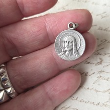 Pendentif Ancien 1900 Christ Argent Médaille French Silver Pendant