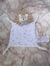 Doudou plat lion beige blanc