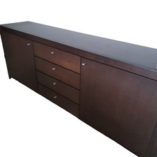 Buffet bas bois bois wengé 3 tiroirs et 2 portes de qualité Hulsta 