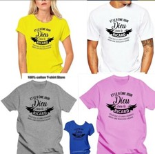T Shirt Et Le 8eme Jour Dieu Créa Le Ricard Homme Femme Manche Courte Plage Été 