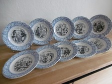 DIX ASSIETTES FAIENCE GIEN
