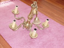 Lustre bronze massif Louis Philippe 5 branches