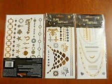 Lot de 3 feuilles tatouage temporaire