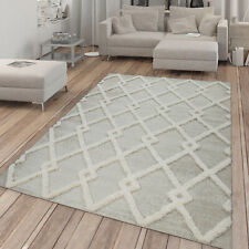 Tapis Intérieur & Extérieur, Poils Longs En Relief Et Motif Losanges, Beige