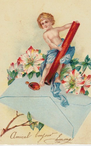 Carte postale souhaits - carte,