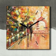 Horloge murale sur toile 30x30
