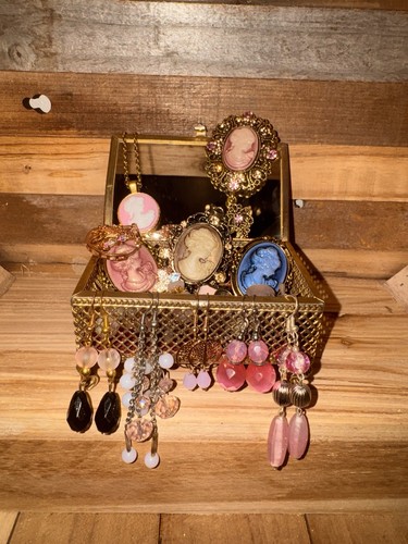 Boîte bijoux métal doré - métal,