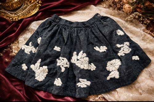Bonpoint grey embroidery skirt - grey,