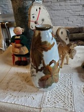 Vase Camille Tharaud Porcelaine Limoges - Décor de feuilles de vigne H 23.5 cm