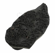 Ancien Bunta Tampon bois impression Tissu Batik de 17,5 cm Fait en Inde # 26903