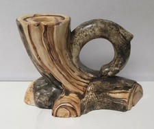 bougeoir chandellier cerart monaco imitation bois vallauris candelstick vintage