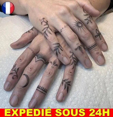 Autocollant tatouage doigt - autocollant,