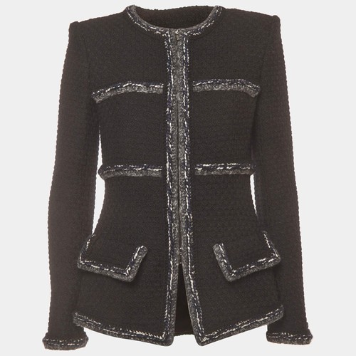 Veste zippée chanel noire - veste,