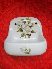 PORTE SAVON MURAL EN PORCELAINE DE PARIS SALLE DE BAIN MOTIF FLORAL 
