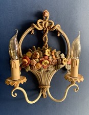 Applique de style baroque florentin bois sculpté Italie 70’