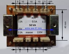 Transformateur  220v  15V 0.5A / 40V 0.5A / 2 x 25V 0.5A