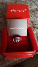Bague chaine argent/rubis