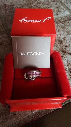 Bague chaine argent rubis - bague, argent/rubis