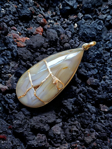 Collier agate kintsugi art - kintsugi,