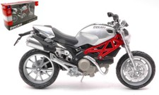 Miniature Moto DUCATI NEW MONSTER 1100 SILVER Auto 1:12 Diecast Modélisme New