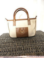 Sac toile écru et cuir camel