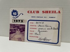 Carte du Club Sheila 1973 avec