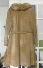 Ravissant Manteau femme, peau de porc et renard, beiges. T40 Très bon état