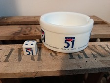 rare ancien cendrier publicitaire pastis 51 Avec Son Dé 