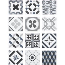 Carreaux de ciments lot de 12 motifs différents crédence déco autocollant adhési