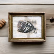 🎨 Nature morte au jambon – M. Vanbeslaere – pastel/gouache – École flamande...