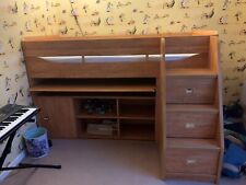 Lit mezzanine avec bureau, rangements et tiroirs