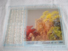 Almanach des ptt , Calendrier 1984 , Chats. chevaux  ( vide sans page)