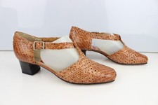 HASLEY T 39,5 Escarpins Salomés cuir tressé marron clair Très bon état