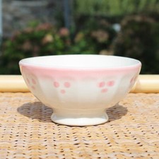 Petit bol en faïence décors pois roses ø 11 cm