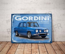 Plaque métal vintage renault 8 gordini Enseigne Garage Décoration R8 atelier