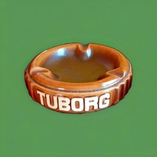  ancien cendrier bière tuborg en céramique made in denmark