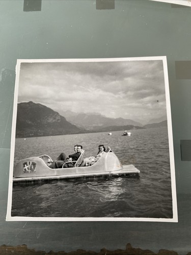 Ancienne photo pedalo lac - photo,