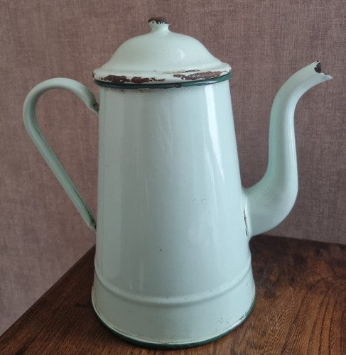 Cafetière émaillée vert