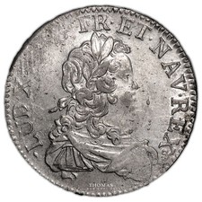 Monnaie - France - Louis XV - Écu de France Argent - 1723 B Rouen - SUP
